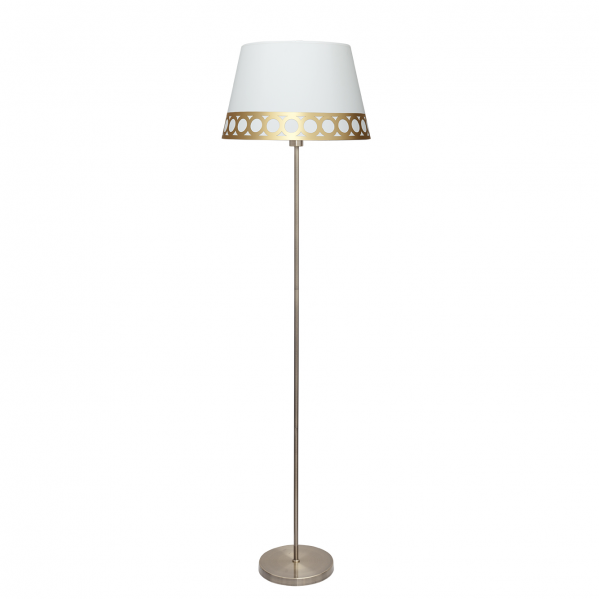 Pie Salón Dalia 1xe27 Blanco/oro 165x40x40 Cm